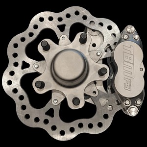 AFCO / Santhuff�s / Menscer(Mono-Twin Tube) Strut Medium Duty 4 Piston Front Brake Kit (5 on 4.50 Hub Mount)